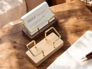 Eco Friendly Wooden Card Holder Natural Timber Business Card Organizer Display <b>Stand</b> <b>for</b> Office Reception Desk - Product Image 3