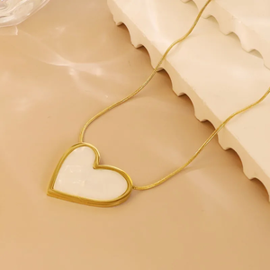 Collier en forme de cœur pour la Saint-Valentin, unisexe, en acier inoxydable 304 avec revêtement plaqué or véritable 18 carats - Product Image 4