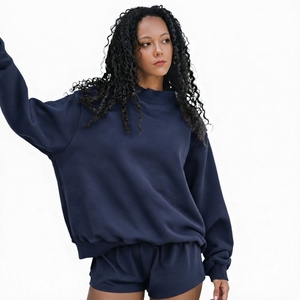 Nouveau sweat-shirt à col montant pour femme, design personnalisé, manches longues, uni, 100% coton - Product Image 1