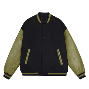แจ็คเก็ตวาร์ซิตี้พรีเมียม ผ้าขนสัตว์หนา แขนหนัง แจ็คเก็ตเบสบอลแบบ Letterman ปักลายเชนิลล์ตามสั่ง เสื้อผ้าแฟชั่นสตรีทแวร์ - Product Image 3
