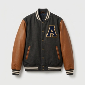 Chaqueta Varsity de Béisbol Personalizada para Hombre, Poliéster Satinado, Bordado Personalizado para Marcas de Ropa Urbana, Venta al Por Mayor - Product Image 5