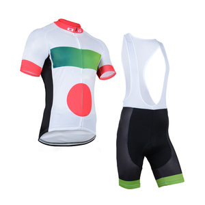 Cuissard de cyclisme pour homme blanc et noir avec bordures vertes – Tenue de performance pour le vélo - Product Image 1