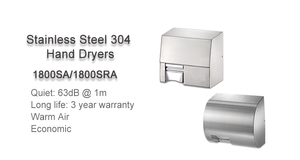 Sèche-mains automatique 1800W à air chaud en acier inoxydable 304 conception en forme d'arc pour un fonctionnement silencieux pour les hôtels à usage commercial - Product Image 4