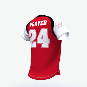 Maillot de baseball rouge pour homme, manches courtes, impression sublimée, polyester respirant, numéro d'équipe 24, fermeture à boutons, coupe classique - Product Image 2