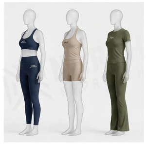 North Approach 2 Piece Yoga Set High Waist Full Length Solid Color Sportswear Women's Activewear Breathable Seamless Design - Product Image 3
