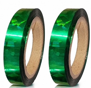 Green Laser Holographic Adhesive Tape Roll Waterproof Decorative Film for Gift Wrapping & Labeling OEM Bulk Wholesale Supplier - Product Image 2