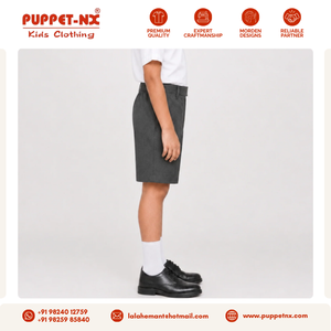 Pantalones Cortos de Uniforme Escolar para Niños de Primera Calidad, Grises, de Tela de Poliéster y Algodón, con Empaque Personalizado - Product Image 5