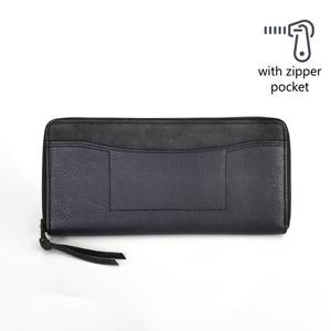 Unisex Zip Long <b>Wallet</b> High Quality Handmade Castello Genuine Vegetable Tanned Leather New Release Open Closure Polyester Lining - Product Image 2