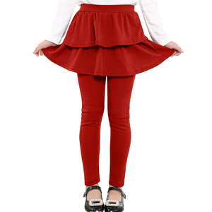 Leggings en tricot bleu marine pour filles avec jupe tutu rouge, uniforme scolaire pour enfants, leggings personnalisés avec logo - Product Image 4