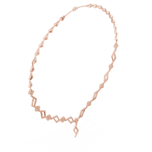 Collier pendentif floral en diamant de culture en or rose |   Collier en Y élégant avec diamant marquise pour femme, idéal comme cadeau - Product Image 2