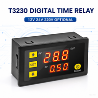 Relé de Tiempo Digital de Doble Pantalla Stock T3230 12V 24V 220V, Módulo Temporizador de Ciclo Infinito para Automatización Industrial