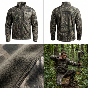 OEM Custom <b>Men's</b> <b>Summer</b> Camouflage Hunting <b>Jacket</b> Waterproof Windproof Breathable Fleece Lined Silent Shell Outdoor Sports - Product Image 6