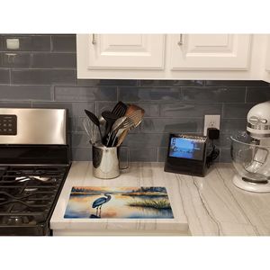 Blue Heron Golden Hour Grande planche à découper décorative en verre trempé Planche de service de cuisine pour hacher et servir - Product Image 2