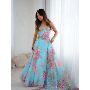 Robes de soirée élégantes brodées Lehenga Choli pour les fêtes et les occasions spéciales - Product Image 4