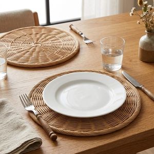 Ensemble de sets de table en rotin tressé à la main, écologiques, naturels, pour table à manger, décoration de restaurant, vente en gros par KING CRAFT - Product Image 2