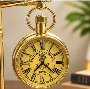 Vintage Brass Table <b>Clock</b> Antique Desk <b>Clock</b> with Classic <b>Roman</b> Dial Elegant Stand for Home Office Living Room Shelf Decor - Product Image 2