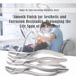 Ensemble de forceps d'extraction dentaire de qualité supérieure Cryer Cowhorn, pinces d'extraction universelles supérieures et inférieures, instruments en acier inoxydable - Product Image 4