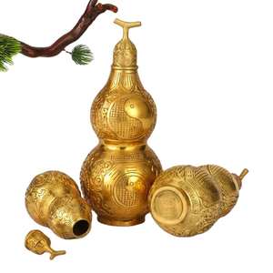 Bold Blossom Manufacturers Gourde Bagua en Cuivre à Couvercle Ouvert, Fabriquée à la Main selon la Méthode Ancienne, Décoration d'Intérieur, Vente en Gros de Cuivre en Inde - Product Image 2