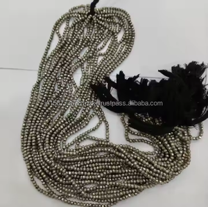 100% perles de pierres précieuses rondes à facettes en pyrite naturelle au mieux pour la fabrication de bijoux du fabricant fait à la main faisant des bijoux - Product Image 5