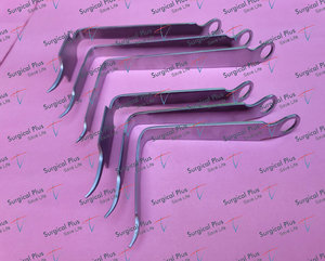 Retractores de rodilla Bent Hohmann para artroplastia de cadera, juego de 6 instrumentos ortopédicos para cirugía de cadera, reutilizables, de acero inoxidable alemán. - Product Image 3