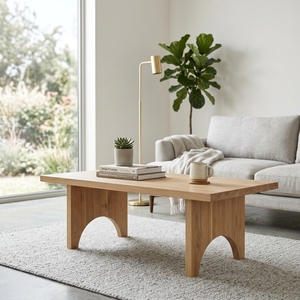 Kate Dining Table Modern <b>Rustic</b> Solid Wood Rectangular Kitchen Table With Arched Panel Legs Farmhouse Home Furniture - Product Image 2