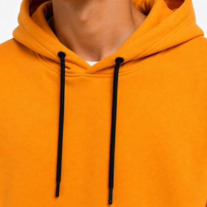 Sudadera con Capucha de Algodón Naranja para Hombre, Estilo Vintage Lavado, con Logotipo Personalizado, Ropa Urbana - Product Image 4