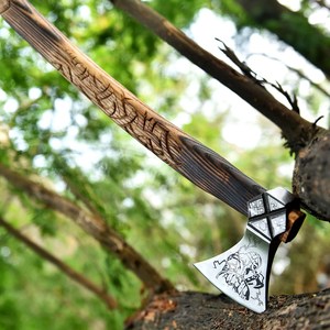 Hache de camping Viking forgée à la main, hache nordique, tête en acier artisanale, manche personnalisé, outil de survie pour le bushcraft, OEM ODM, vente en gros - Product Image 2