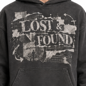 Sudadera con capucha para hombre de alta calidad, lavada al ácido, con estampado gráfico negro, estilo streetwear. - Product Image 2