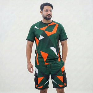 Mens Custom Made Summer Outfit Matching Tee and <b>Shorts</b> Breathable Fashion Streetwear Set - Product Image 5