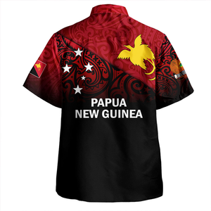 <b>Men's</b> <b>Red</b> Papua New Guinea Bird of Paradise Print Hawaiian Vacation <b>Shirt</b> Short Sleeve Turn-Down Collar - Product Image 3
