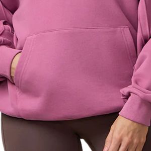 Sudadera con Capucha Oversize Rosa Berry para Mujer, de Forro Polar, Manga Larga, Estilo Casual Urbano, Ajuste Relajado, Suave al Tacto y Cómoda - Product Image 6