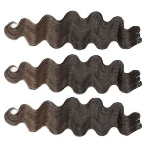 Extensions de cheveux humains à ondulations lâches, cheveux Remy, style pré-bouclé, couleur 1 brun foncé - Product Image 1