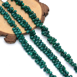 ลูกปัดแซฟไฟร์เหลี่ยมเพชรพลอยสีเขียวธรรมชาติขนาด8นิ้ว4.5x7 6X9.5มม. สำหรับสร้อยข้อมือลูกปัดอัญมณี - Product Image 2