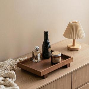 New European Design Multifunction Rectangular Rounded Fruit Kitchen Food Dessert Household <b>Snack</b> Storage Wooden <b>Tray</b> - Product Image 2