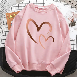 Sudadera con capucha para mujer, profesional, a la moda, con diseño de corazón, lisa, cálida, de forro polar, suave, con cuello redondo, informal - Product Image 5