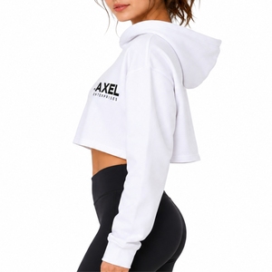 <b>Women</b>’s <b>White</b> Cropped <b>Hoodie</b> Long Sleeve Casual Pullover Relaxed Fit Everyday wear Comfort Style Crop <b>Hoodie</b> <b>For</b> <b>Women</b> - Product Image 4