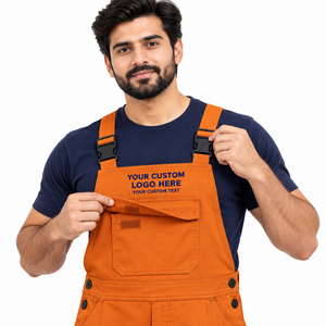 Combinaison de travail une pièce pour les techniciens d'usine et le personnel de service, vêtements de marque privée avec bretelles réglables et poche poitrine - Product Image 2