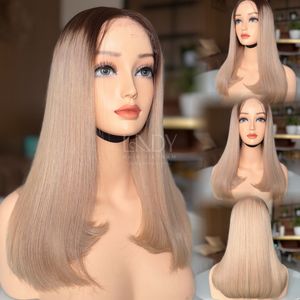 Perruque Bob Ombrée en Cheveux Humains Vietnamiens 100% Naturels, Prix de Gros Usine, Perruque Frontale en Dentelle 2025 - Product Image 4