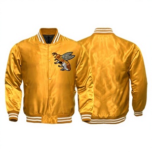 Custom Wool Hip Hop Varsity <b>Baseball</b> Embroidered <b>Jacket</b> Reversible Eco-Friendly Winter Unisex Covered Button Front Logo - Product Image 1