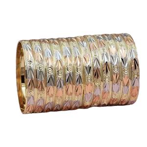 Juego de 12 Brazaletes Chapados en Oro de 3 Tonos al por Mayor, Joyería de Moda Multitono para Fiestas - Product Image 2