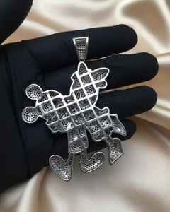 Colgante de Mickey Mouse con Diamantes de Moissanita Multicolor, Estilo Hip Hop, Chapado en Plata 925, con Personaje de Dibujos Animados - Product Image 2