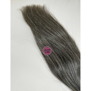 Cheveux vierges naturels indiens gris raides en vrac pour tressage, 100 grammes, 50 % gris 50 % noir, résistants à la chute, trame simple - Product Image 4