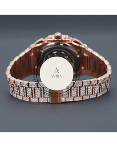 นาฬิกาข้อมืออัตโนมัติ Rose VVS Moissanite คุณภาพสูง หรูหรา สายสแตนเลส สไตล์ฮิปฮอป ประดับเพชรเต็มหน้าปัดทรงสี่เหลี่ยม - Product Image 2
