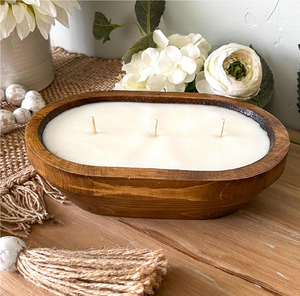 Cuenco de Madera para Velas de la Mejor Calidad, Estilo Rústico, Color Marrón, Portavelas de Madera - Product Image 1