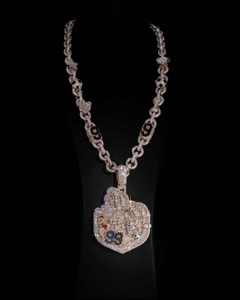 Custom Men's Hip Hop Silver Charm Jewelry Iced <b>Chain</b> Two Tone Plating Personalized <b>Name</b> Letter Moissanite Pendant - Product Image 1