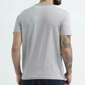 T-shirt Homme Anti-rides en Velours Côtelé Sérigraphié Modèle 2026 Col Rond Léger Respirant 100% Coton Coupe Classique Personnalisable - Product Image 5
