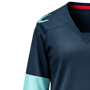 Camiseta de Hockey sobre Hielo para Mujer, Color Verde Azulado Oscuro, Deportiva, Transpirable, de Manga Larga, Uniforme de Hockey de Alto Rendimiento, Estilo de Equipo - Product Image 5