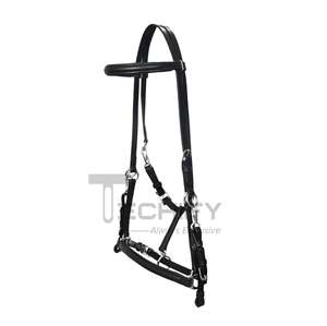 Harnais de cheval en cuir de qualité supérieure avec sangles réglables |   Collier de dressage équestre durable pour l'entraînement et la manipulation - Product Image 1