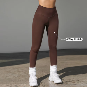 Ensemble de leggings de yoga taille haute sans coutures et brassière de sport à bretelles spaghetti, couleur unie, extensible dans les quatre sens, pour femme - Product Image 3