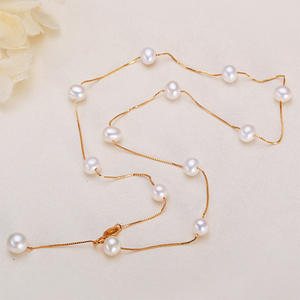 Collar de Perlas de Agua Dulce Estilo 2025, Nuevo y Elegante, con Cuentas de Perlas de Agua Dulce de 5-6 mm, Color Morado, con Nudo de Mariposa - Product Image 3